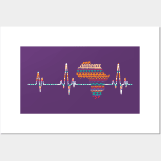 Africa Heartbeat Traditional Dashiki Pattern Posters and Art